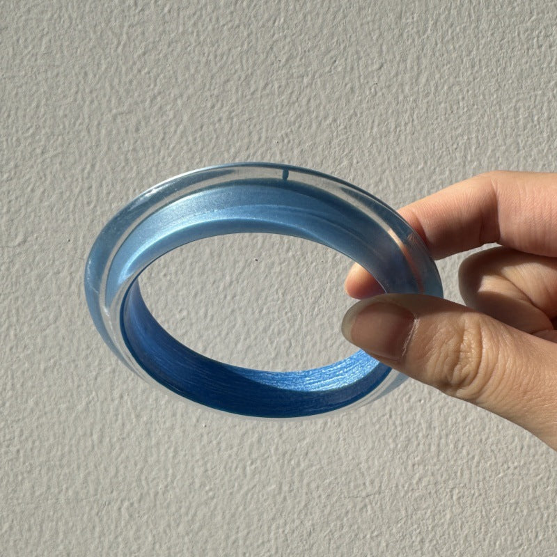 Shimmer Geometric Resin Bangle — bracelet, view 5