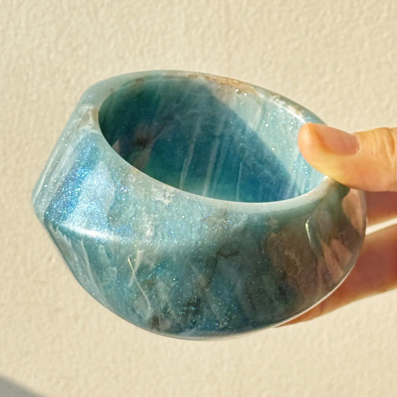 Shimmer Geometric Resin Bangle — bracelet, view 7
