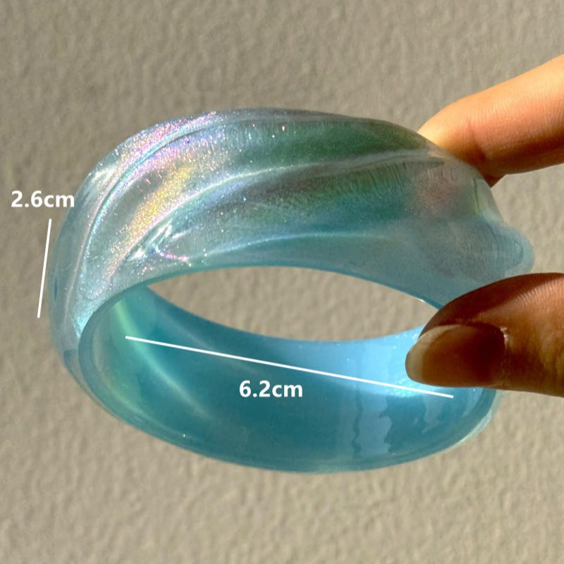 Shimmer Geometric Resin Bangle — bracelet, view 10
