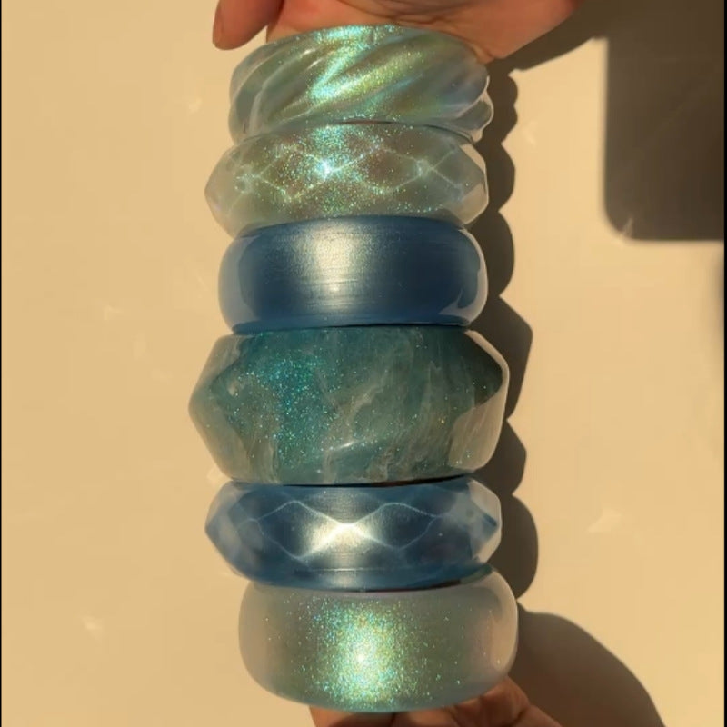Shimmer Geometric Resin Bangle — bracelet, view 11