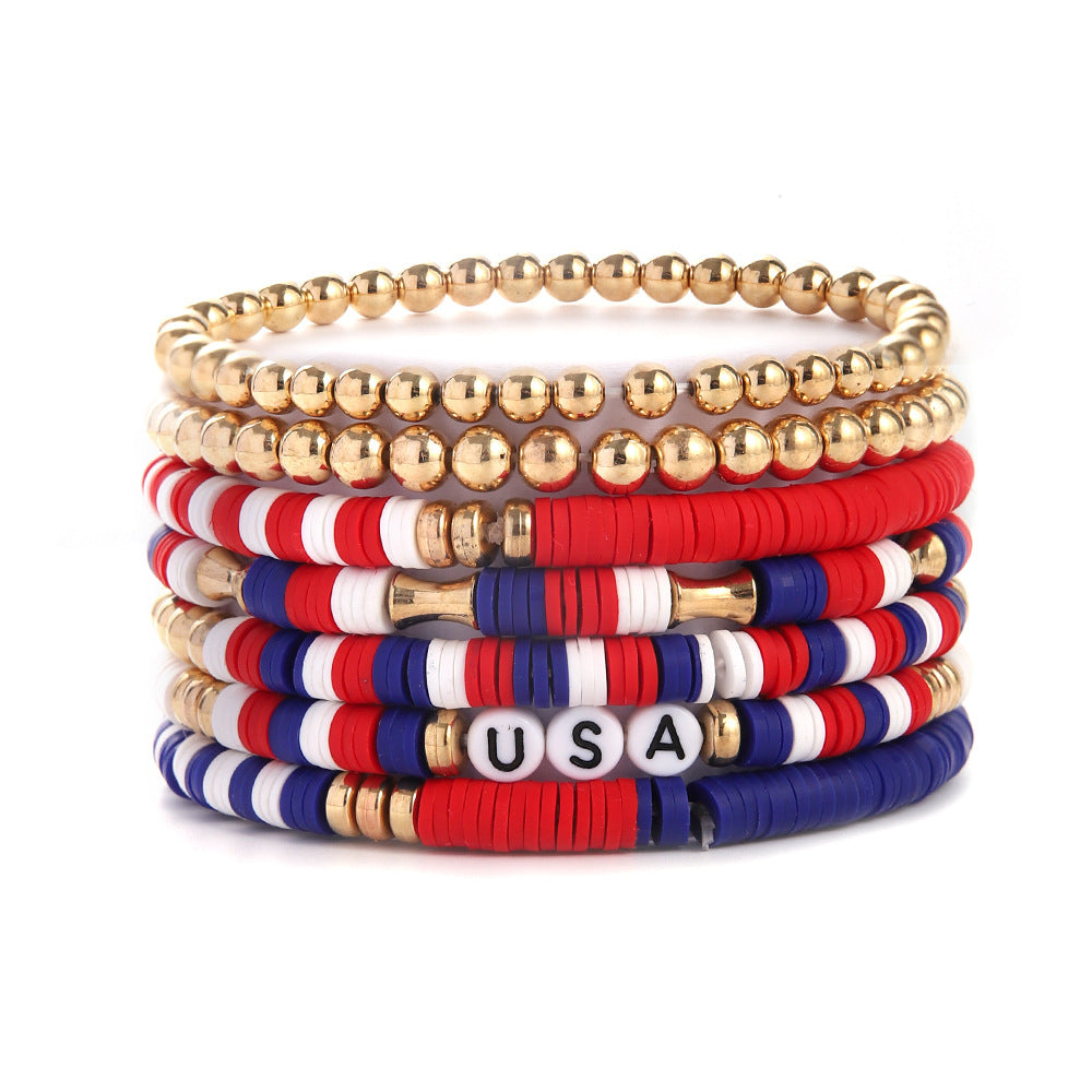 USA Letter Stretch Bracelet — bracelet