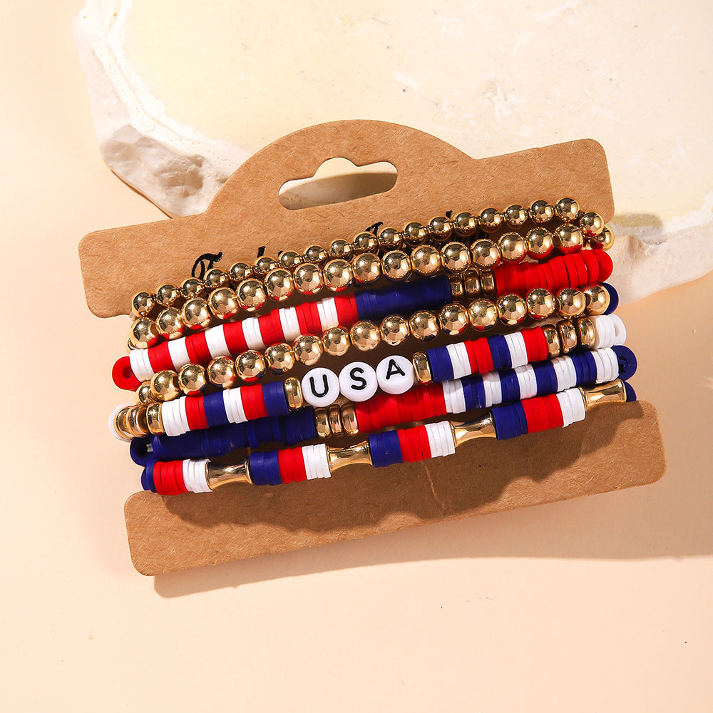 USA Letter Stretch Bracelet — bracelet, view 2