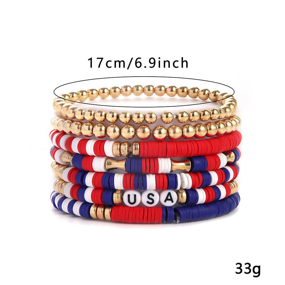 USA Letter Stretch Bracelet — bracelet, view 4