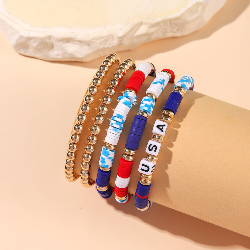 USA Letter Stretch Bracelet — bracelet, view 6