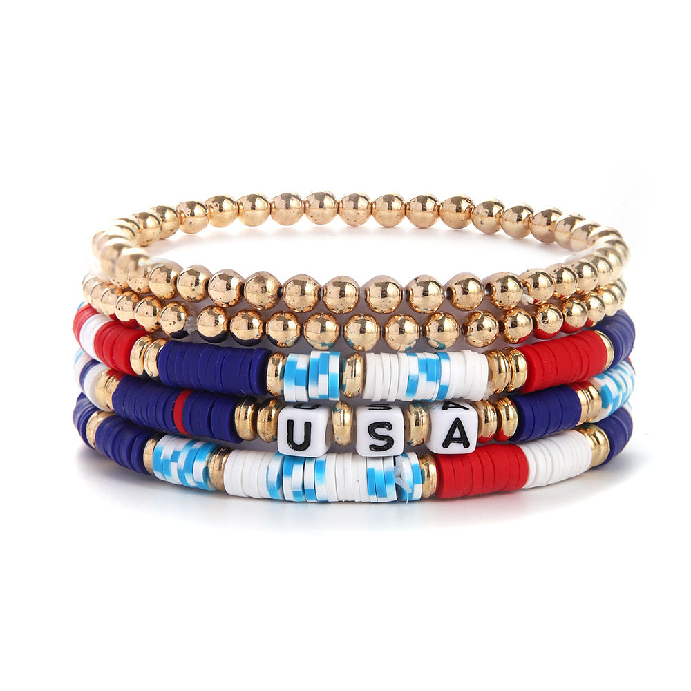 USA Letter Stretch Bracelet — bracelet, view 7