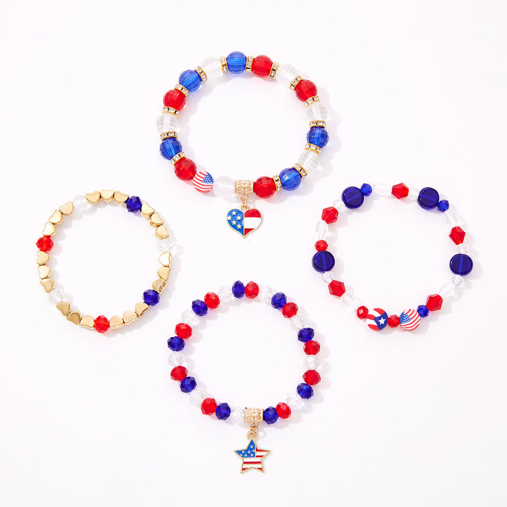 Layered Heart Pendant Bracelet — set bracelet, view 2