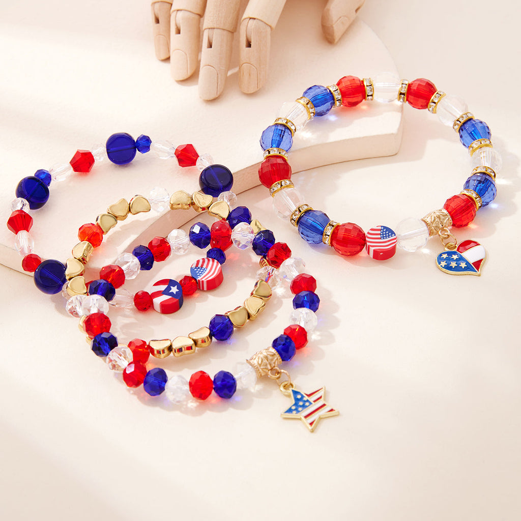 Layered Heart Pendant Bracelet — set bracelet, view 4