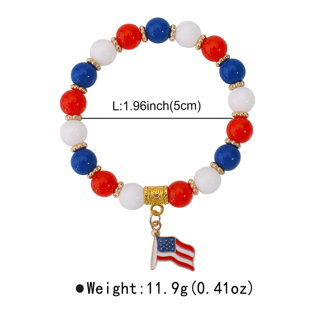 USA Flag Beaded Bracelet — bracelet