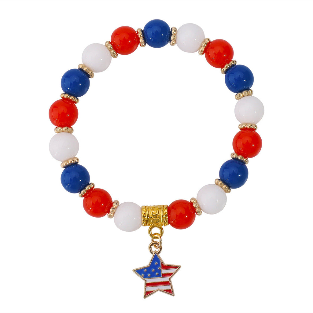 USA Flag Beaded Bracelet — bracelet, view 2
