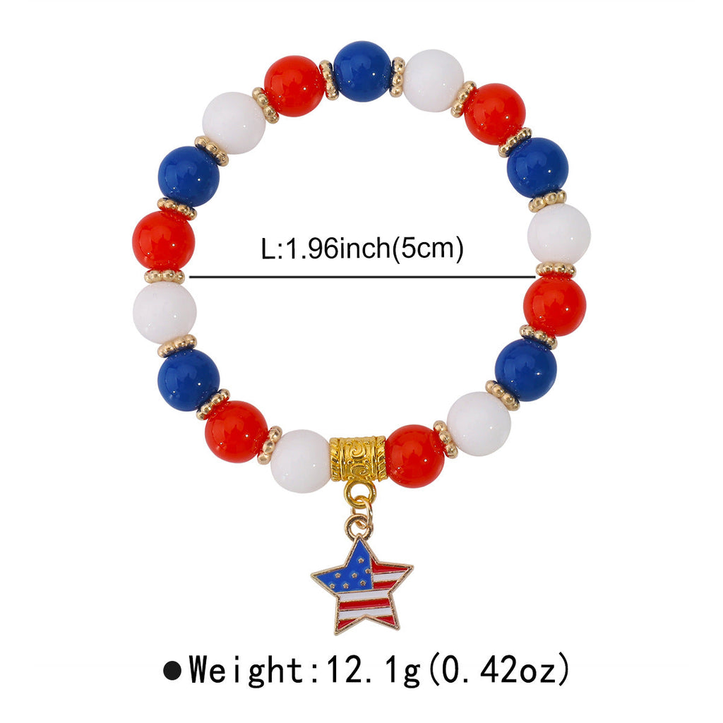 USA Flag Beaded Bracelet — bracelet, view 3
