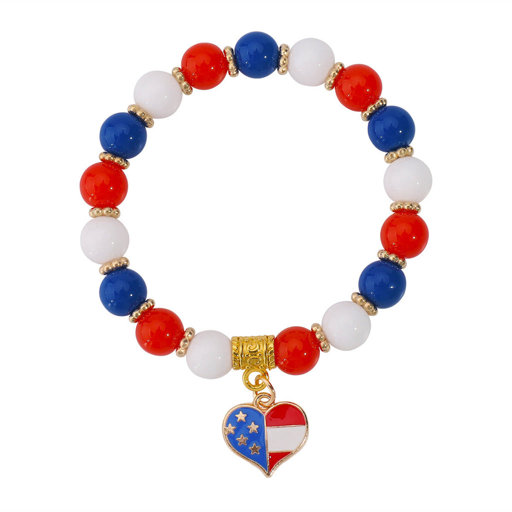 USA Flag Beaded Bracelet — bracelet, view 4