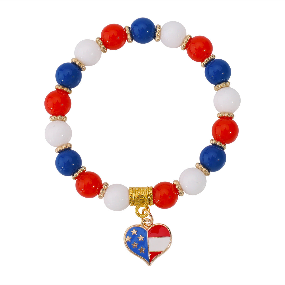USA Flag Beaded Bracelet — bracelet, view 4