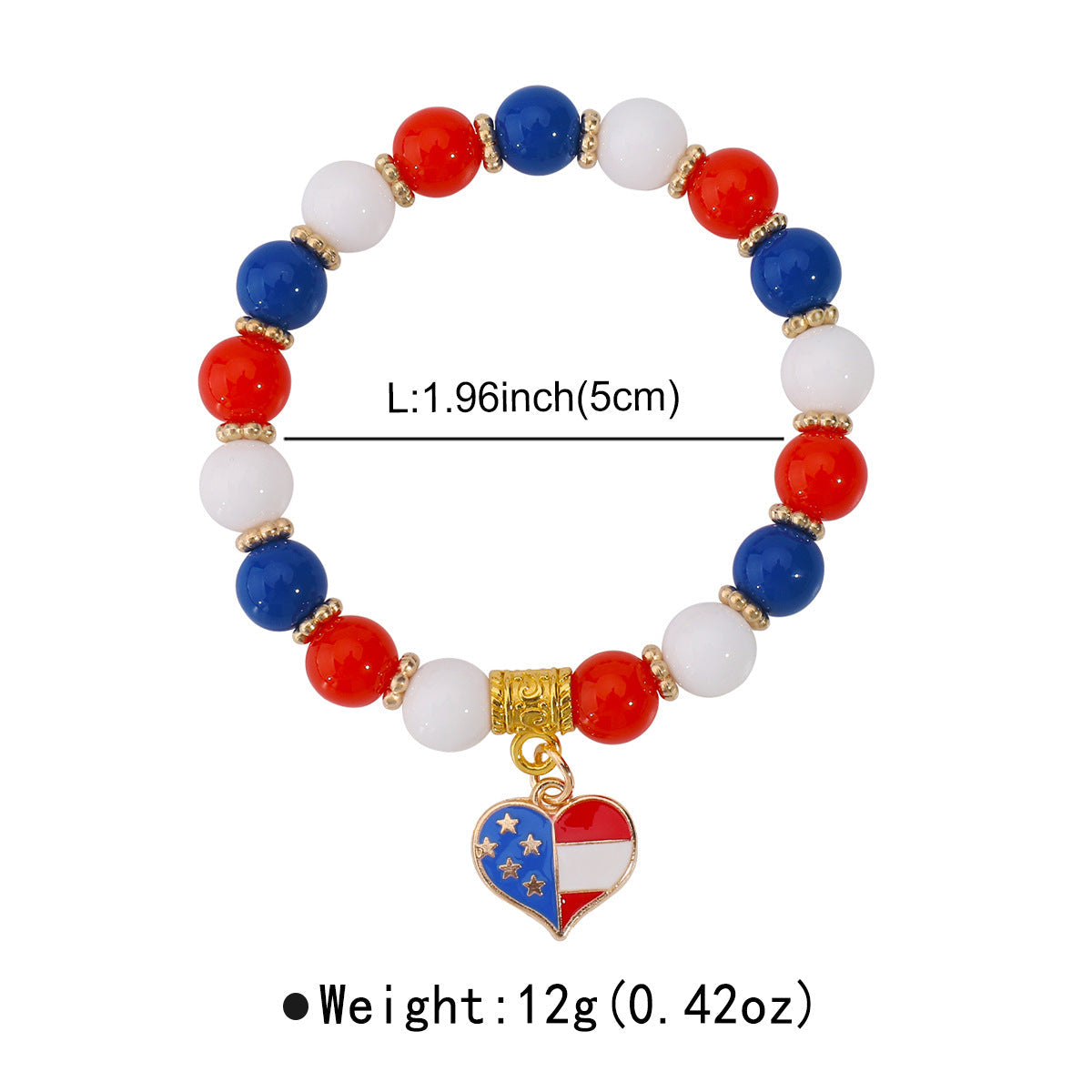 USA Flag Beaded Bracelet — bracelet, view 5