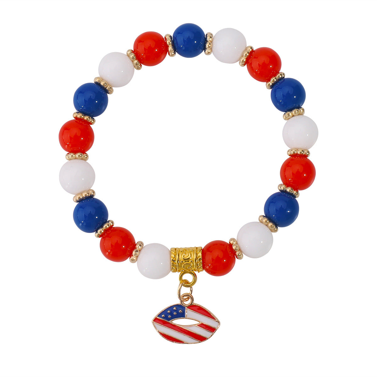 USA Flag Beaded Bracelet — bracelet, view 6