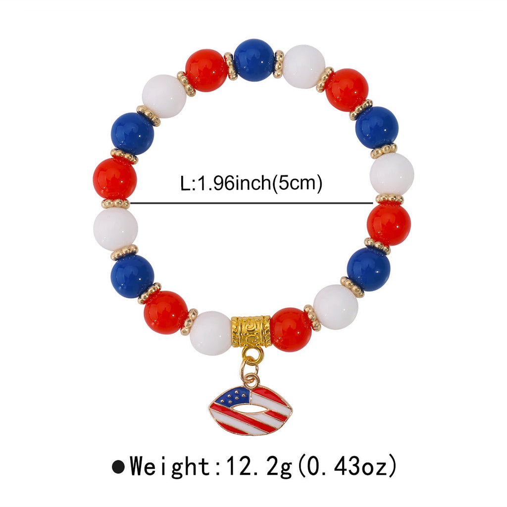USA Flag Beaded Bracelet — bracelet, view 7