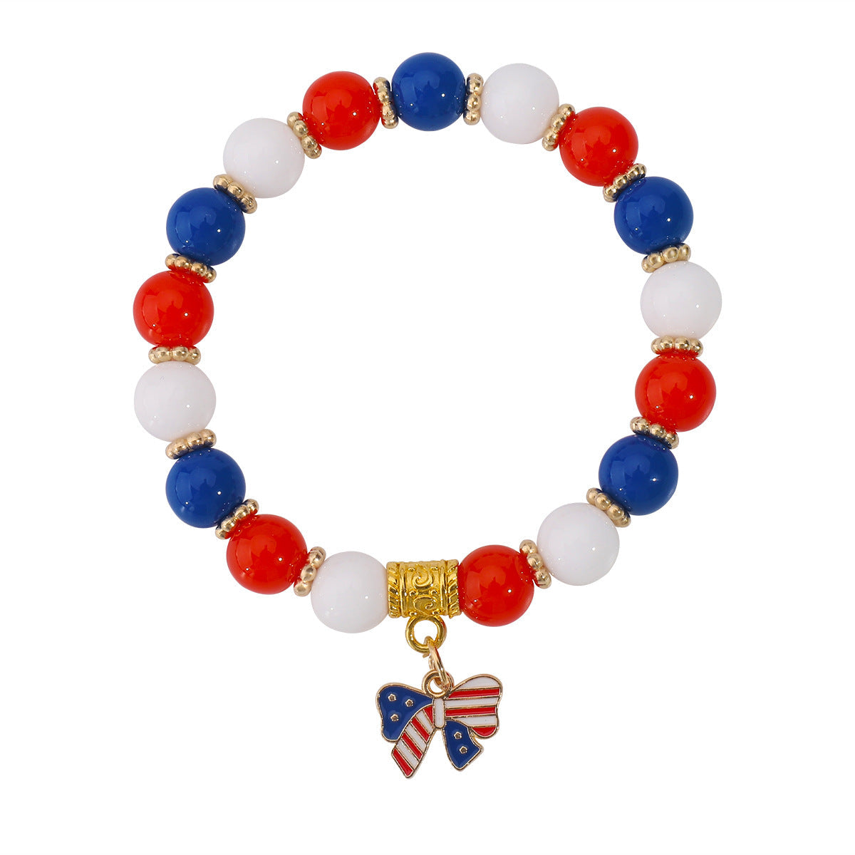 USA Flag Beaded Bracelet — bracelet, view 8