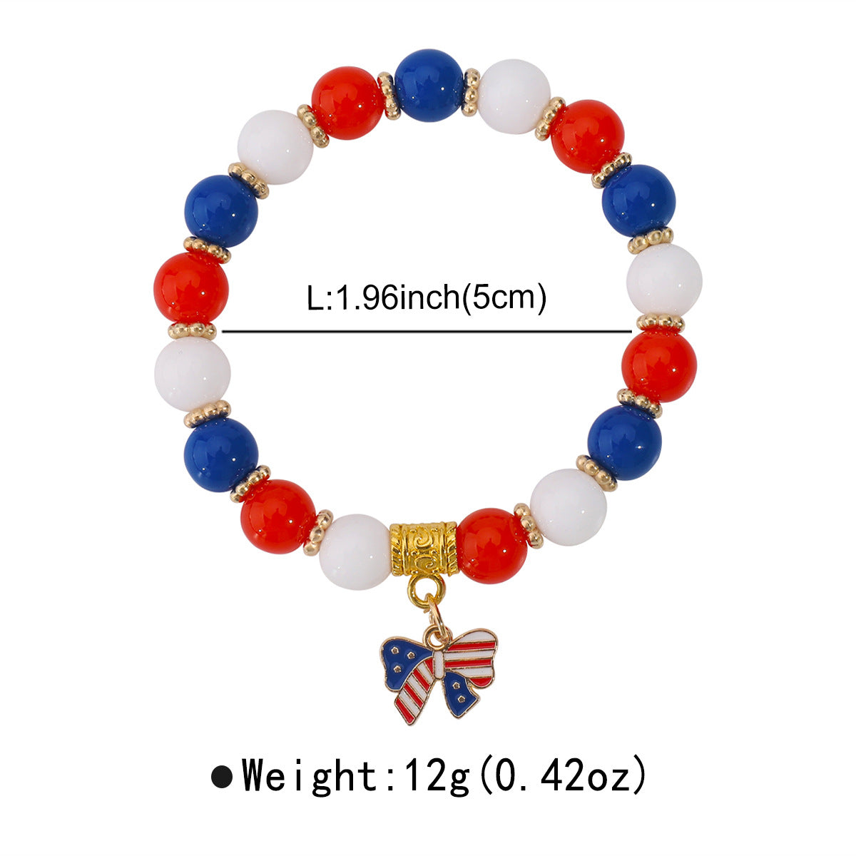 USA Flag Beaded Bracelet — bracelet, view 9