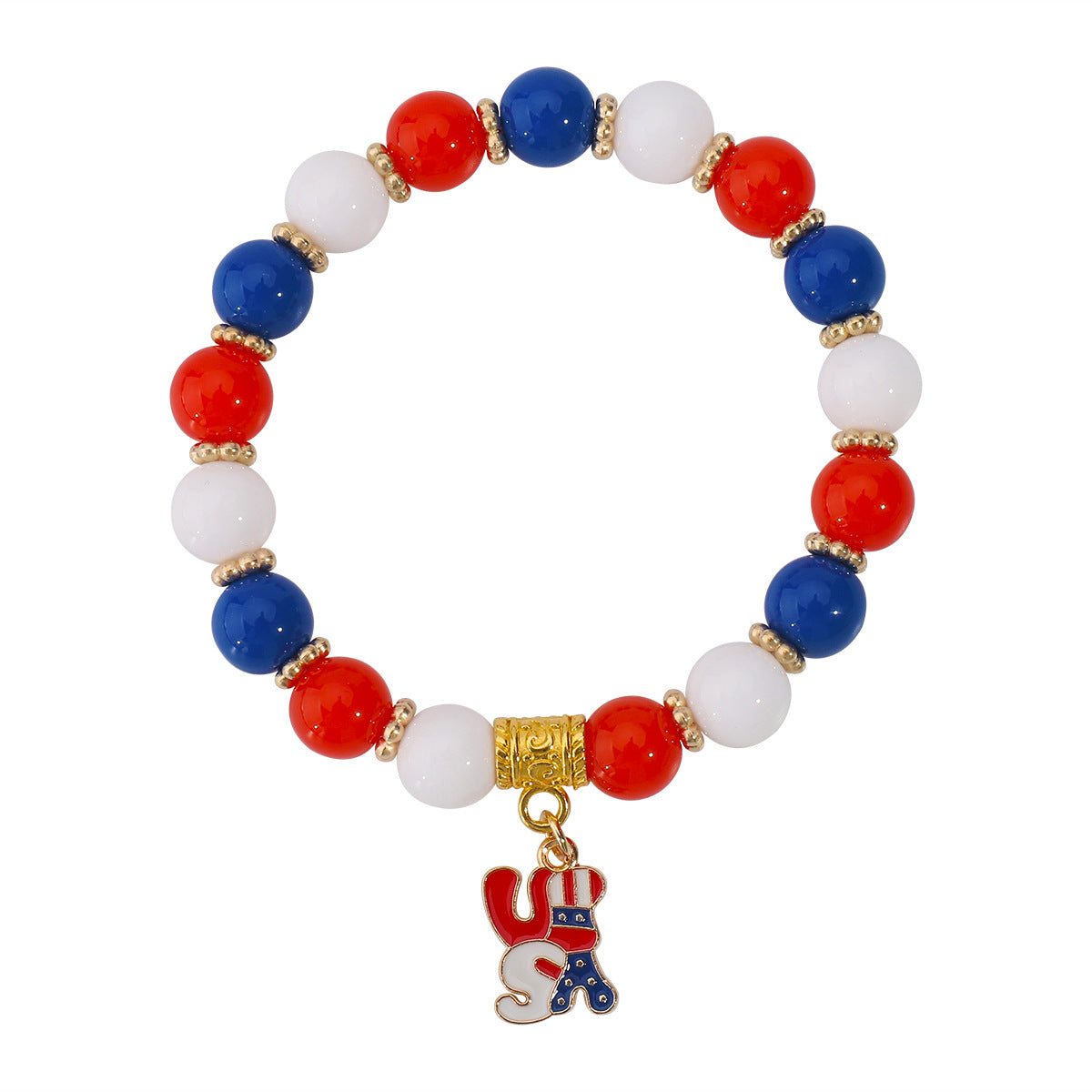 USA Flag Beaded Bracelet — bracelet, view 10