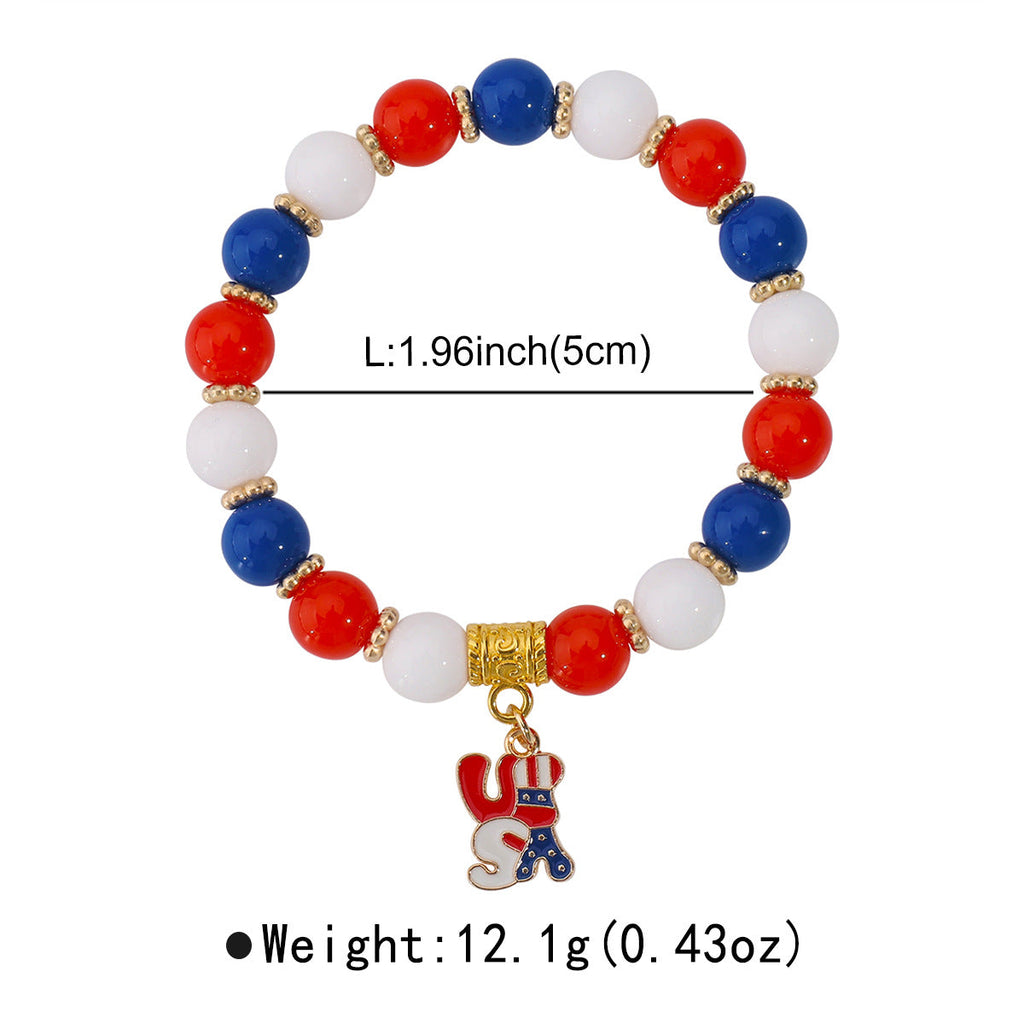 USA Flag Beaded Bracelet — bracelet, view 11
