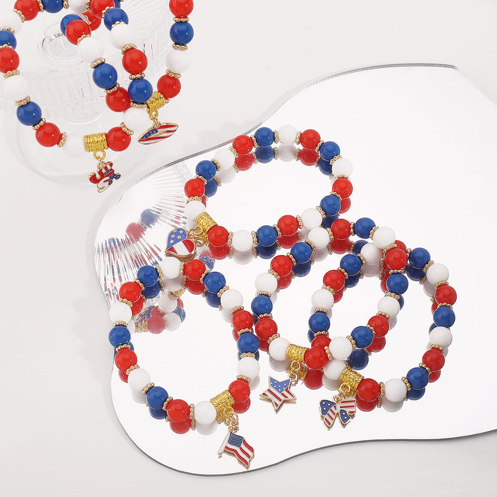 USA Flag Beaded Bracelet — bracelet, view 12
