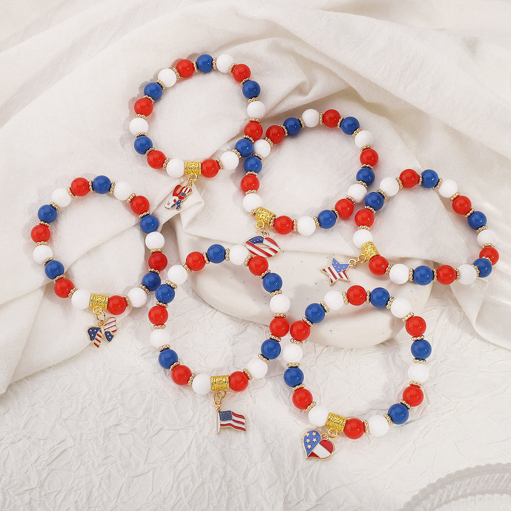 USA Flag Beaded Bracelet — bracelet, view 13