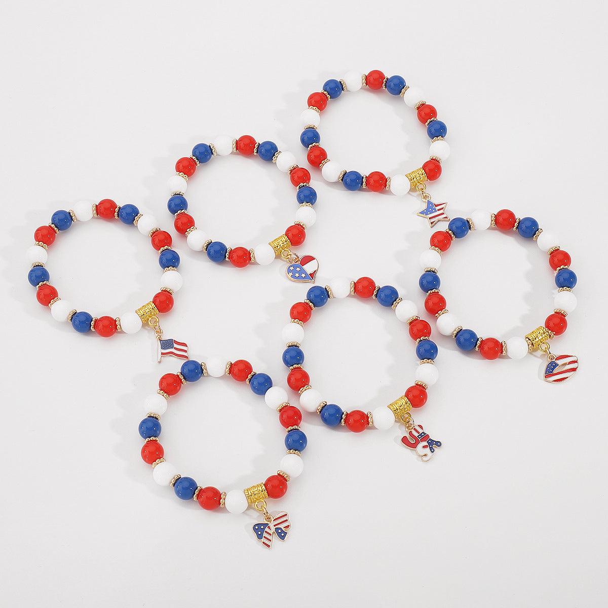 USA Flag Beaded Bracelet — bracelet, view 14