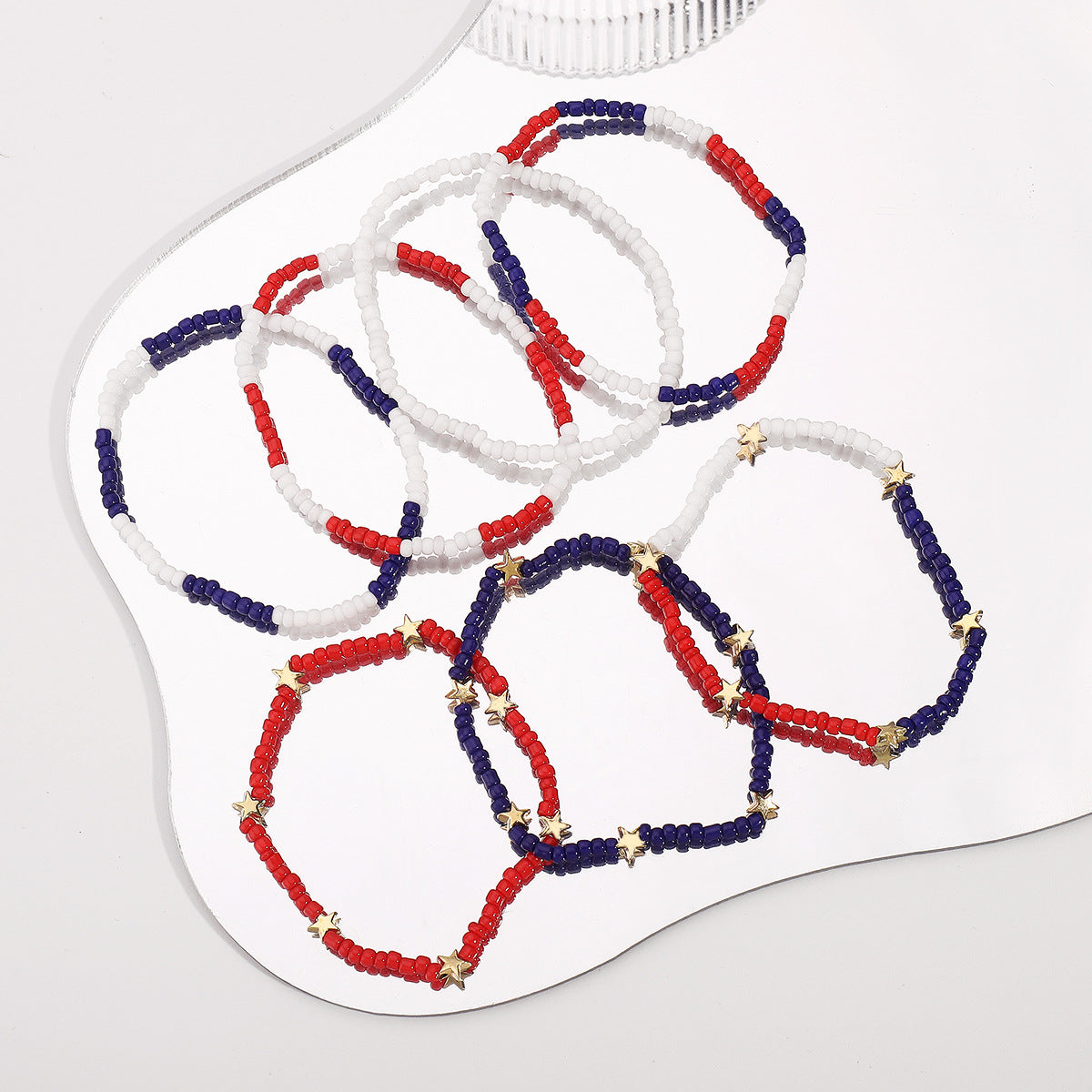Color Block Layered Bead Bracelet — bracelet, view 2