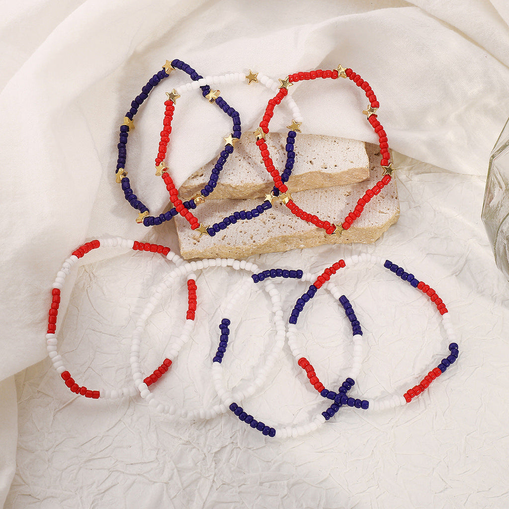 Color Block Layered Bead Bracelet — bracelet, view 3