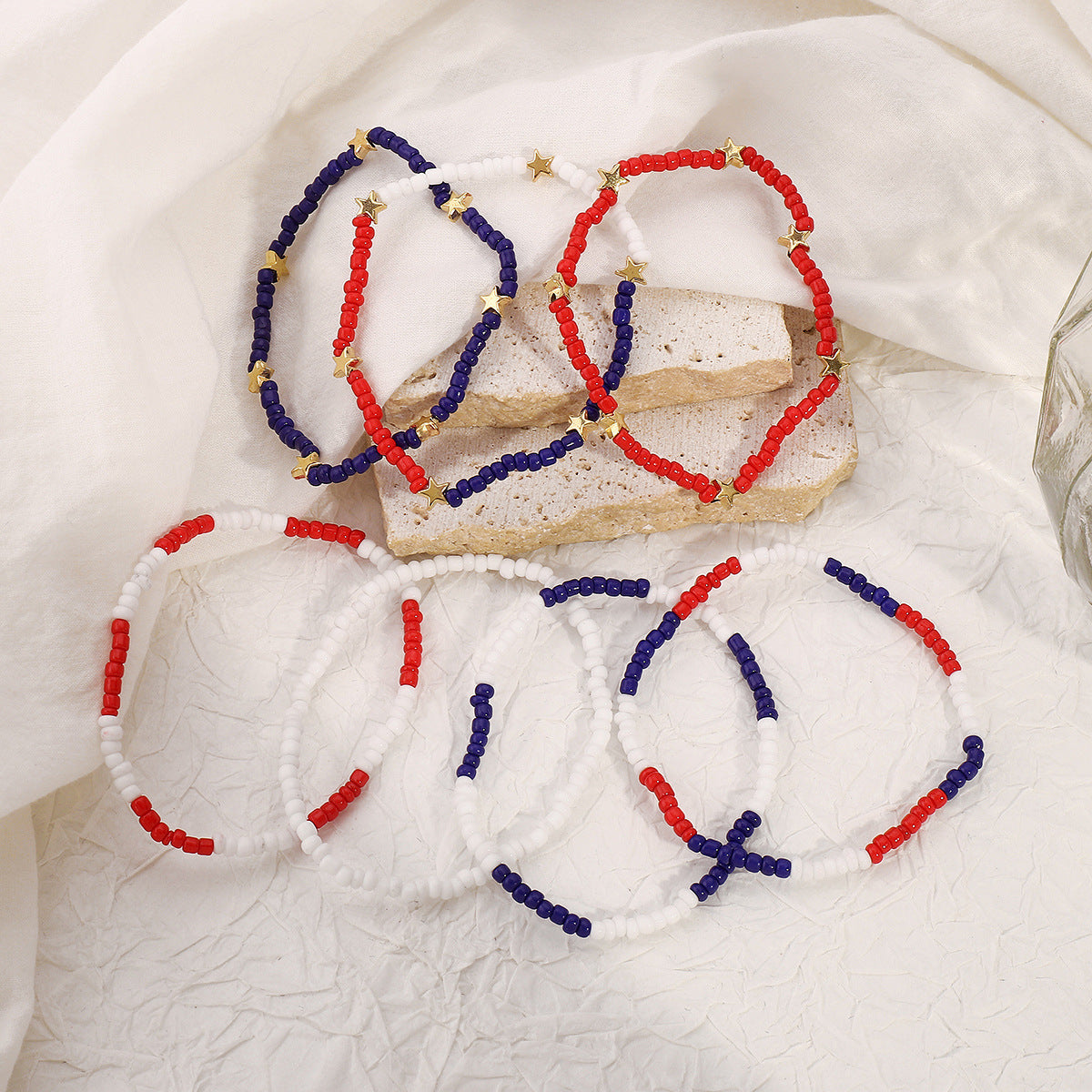 Color Block Layered Bead Bracelet — bracelet, view 3