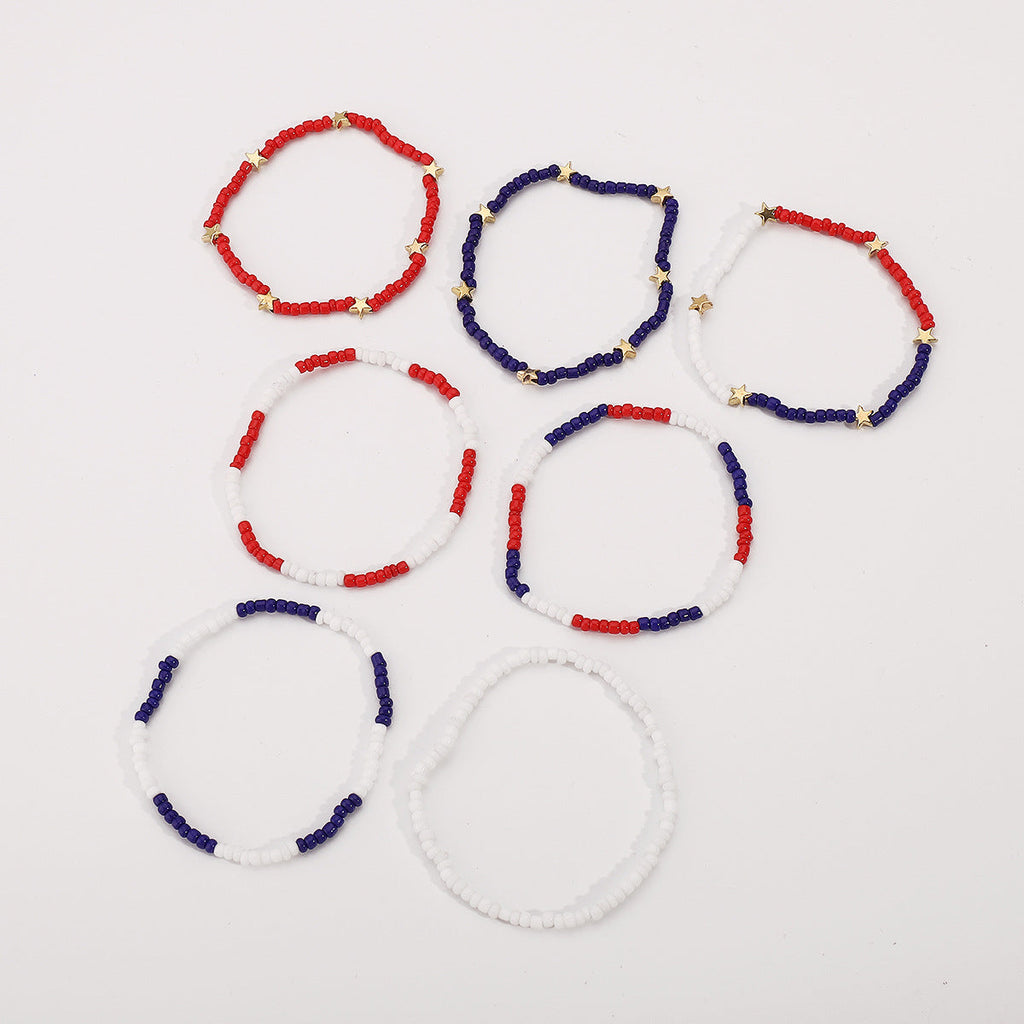 Color Block Layered Bead Bracelet — bracelet, view 4