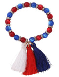 Red Beaded Tassel Bracelet — red bracelet