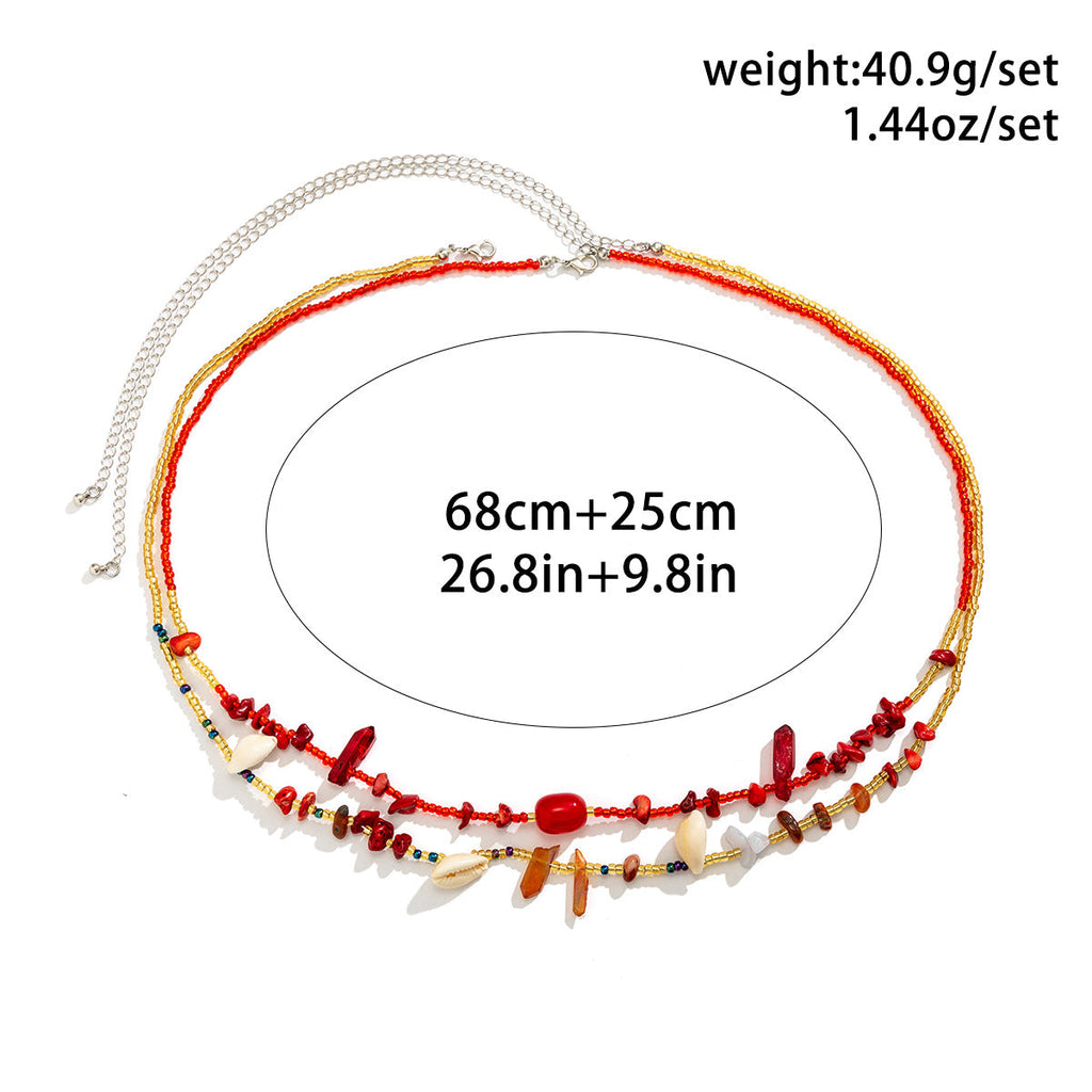 Colour-Block Shell Bead Waist Chain — body chain, view 5