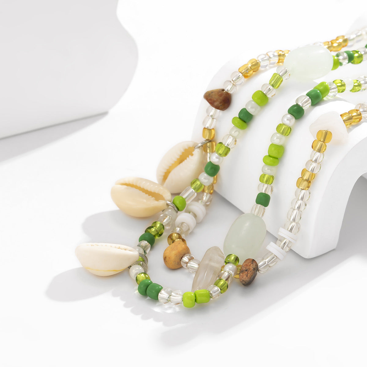 Colour-Block Shell Bead Waist Chain — body chain, view 7