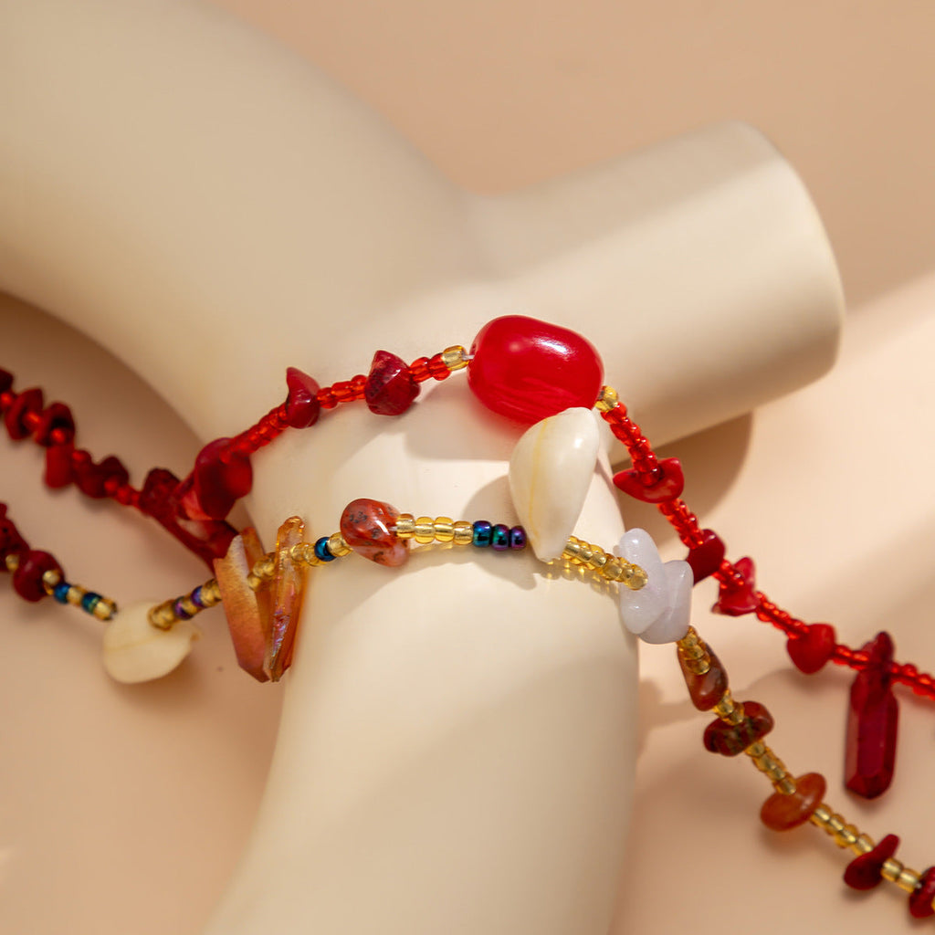 Colour-Block Shell Bead Waist Chain — body chain, view 9