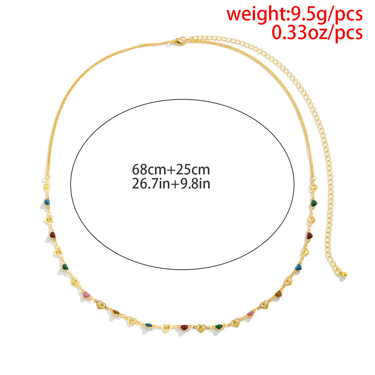 Heart Shape Waist Chain — body chain, view 5