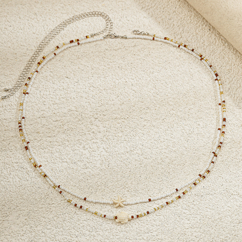 Double-Layered Starfish Waist Chain — white body chain, view 2