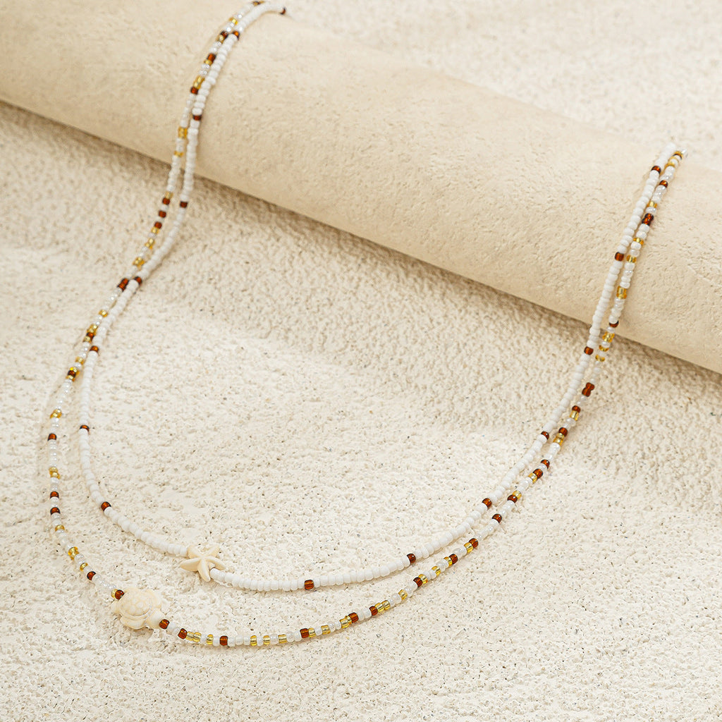 Double-Layered Starfish Waist Chain — white body chain, view 3