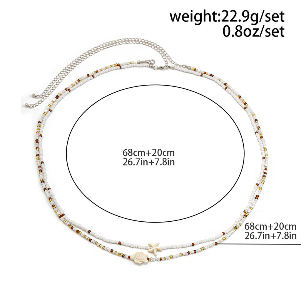 Double-Layered Starfish Waist Chain — white body chain, view 5