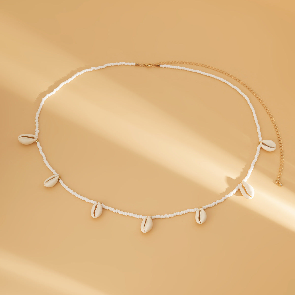 Shell Pendant Braided Waist Chain — gold body chain, view 2