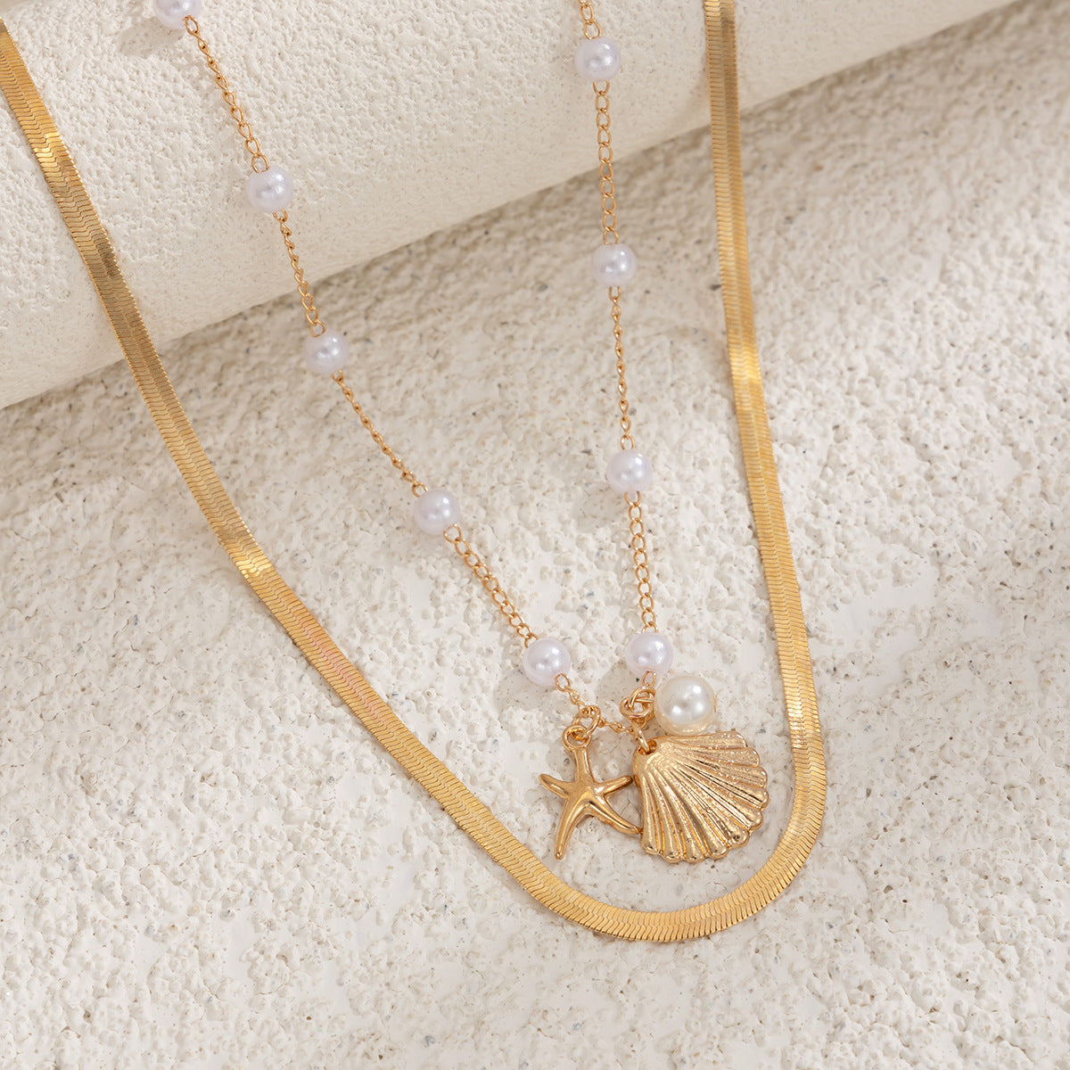 Conch Pendant Pearl Waist Chain — body chain, view 3