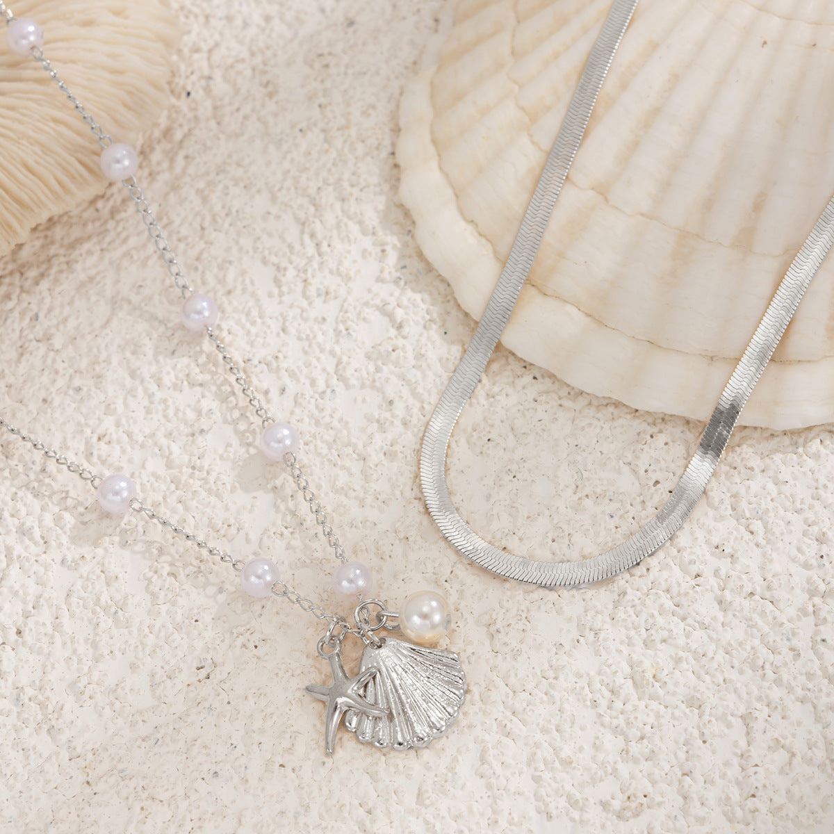 Conch Pendant Pearl Waist Chain — body chain, view 4