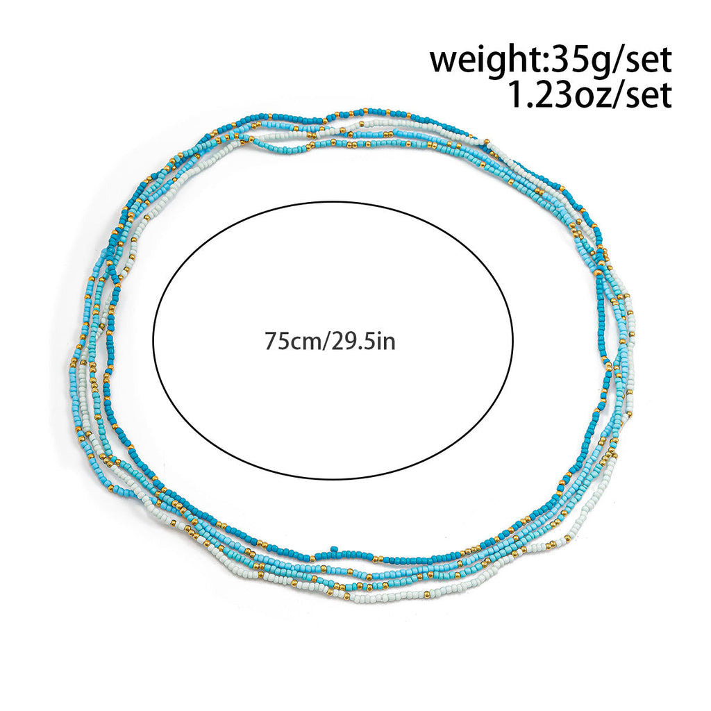Stretch Beaded Resin Waist Chain — body chain, view 8