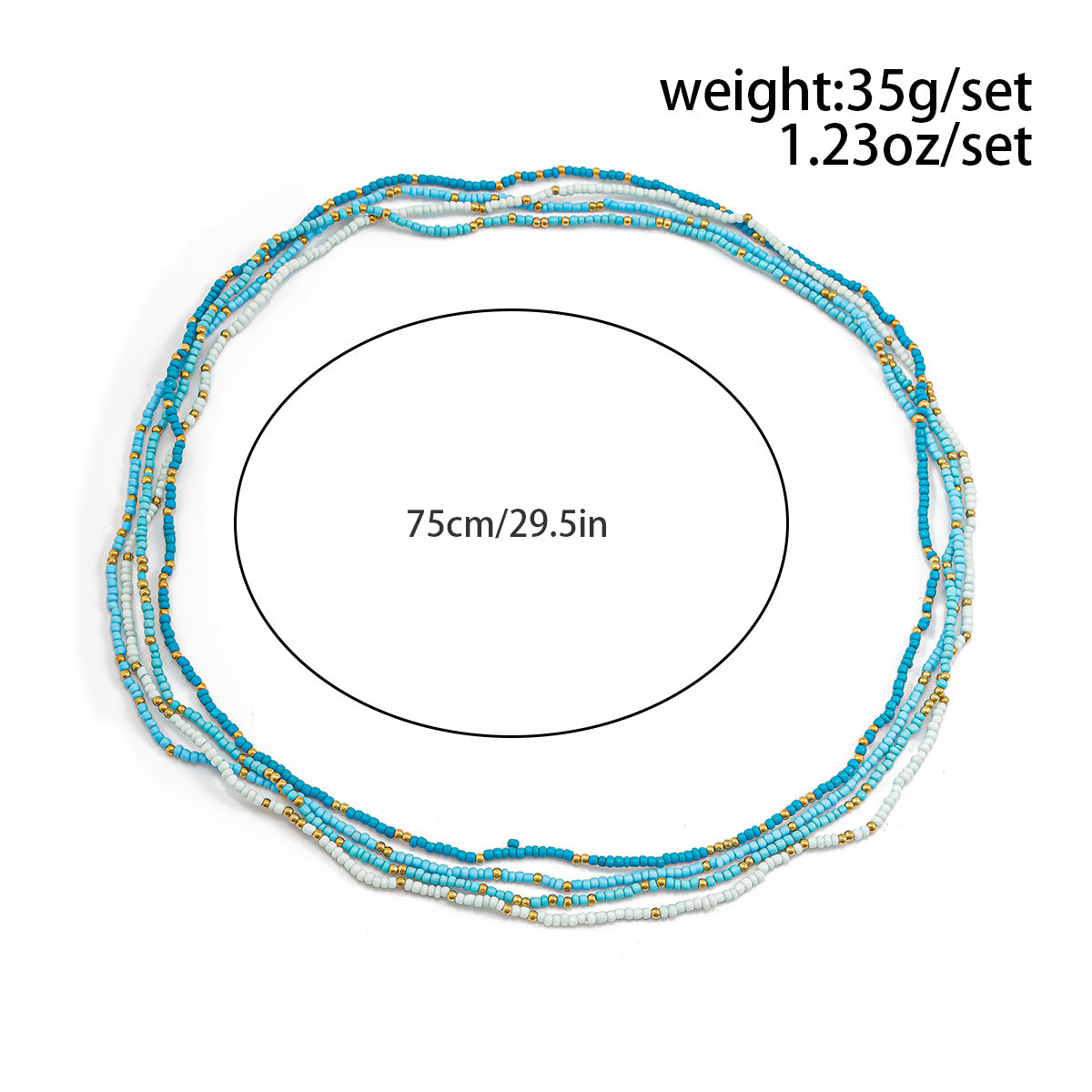 Stretch Beaded Resin Waist Chain — body chain, view 8