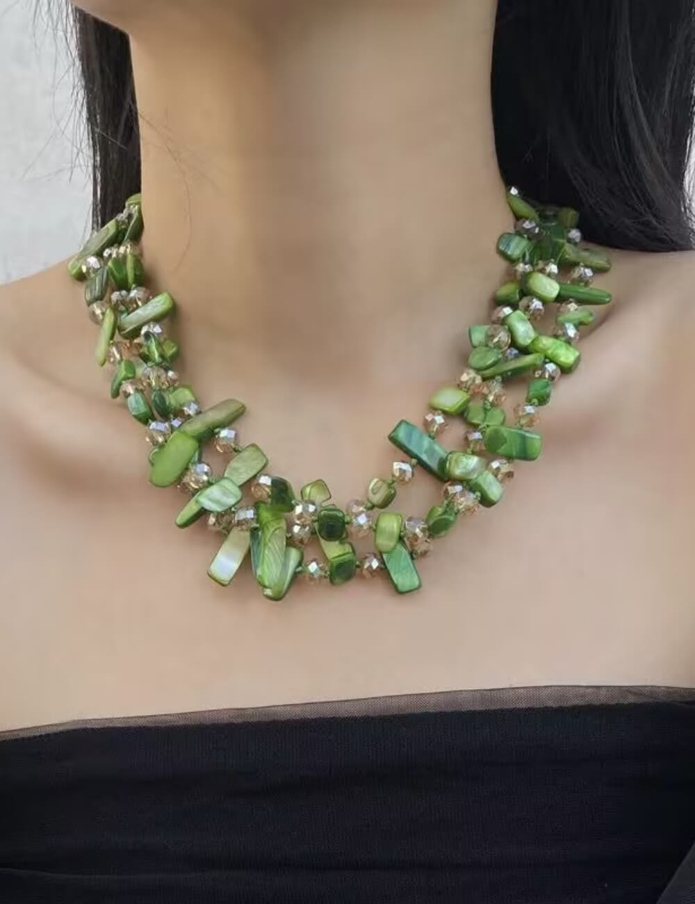 Layered Crystal Necklace — necklace