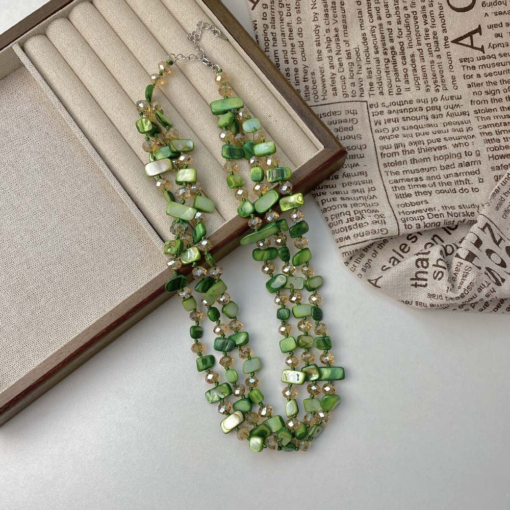 Layered Crystal Necklace — necklace, view 4