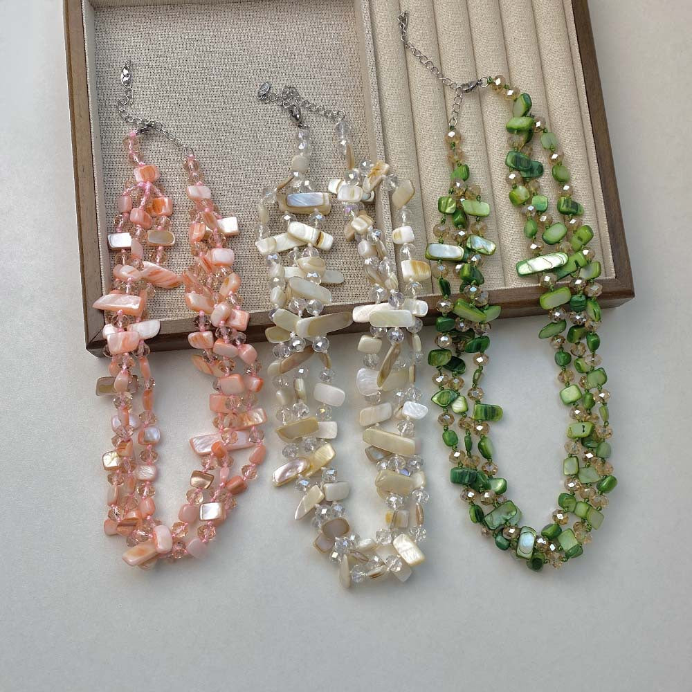 Layered Crystal Necklace — necklace, view 6