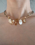 Double Layered Flower Choker — gold necklace