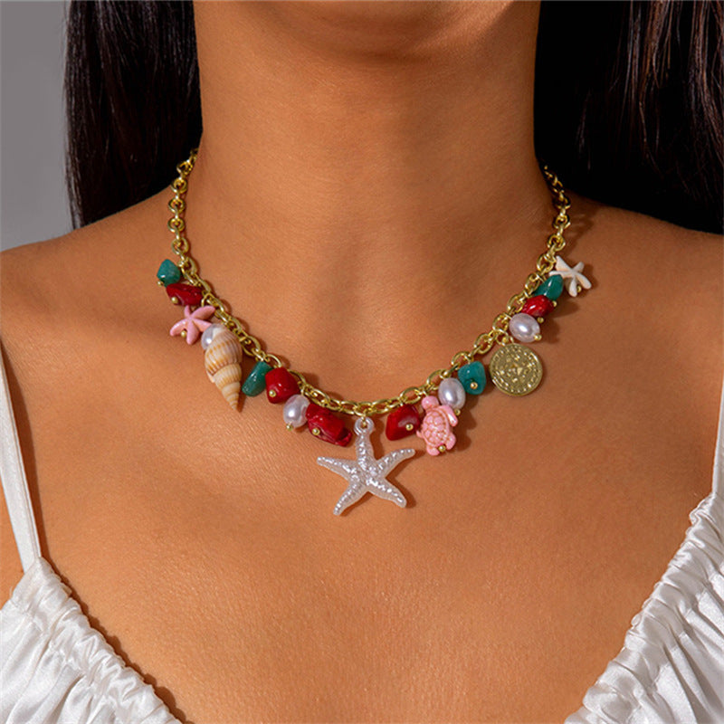 Layered Shell Conch Necklace — necklace
