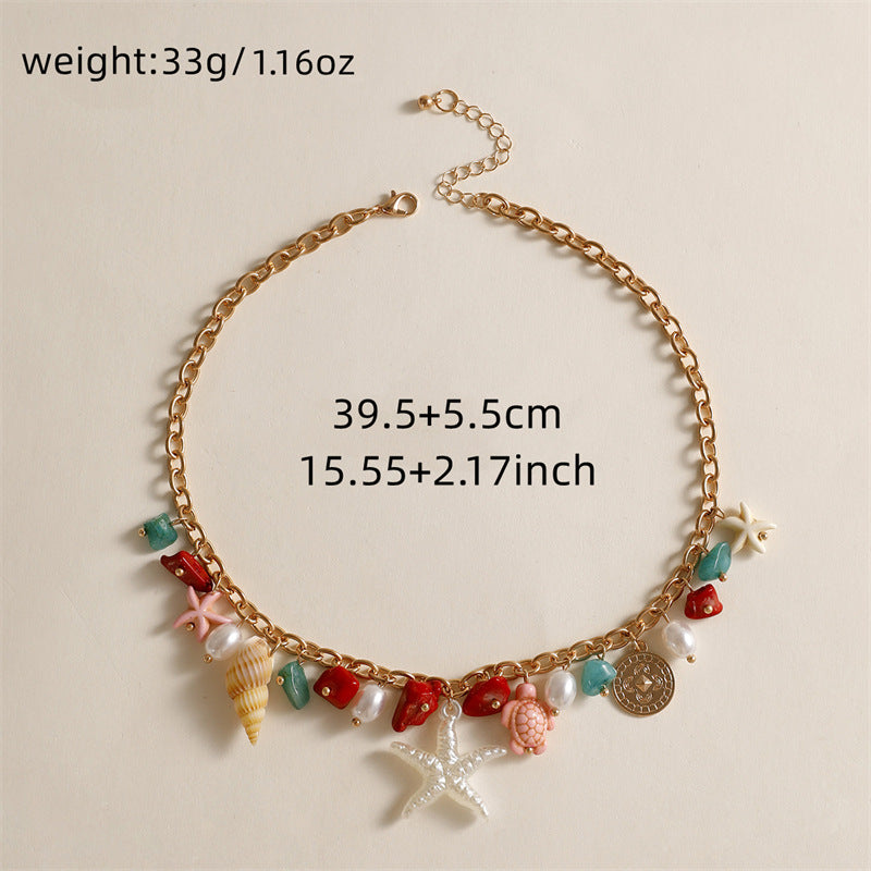 Layered Shell Conch Necklace — necklace, view 2