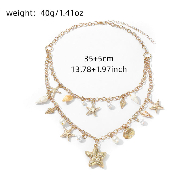 Layered Shell Conch Necklace — necklace, view 6